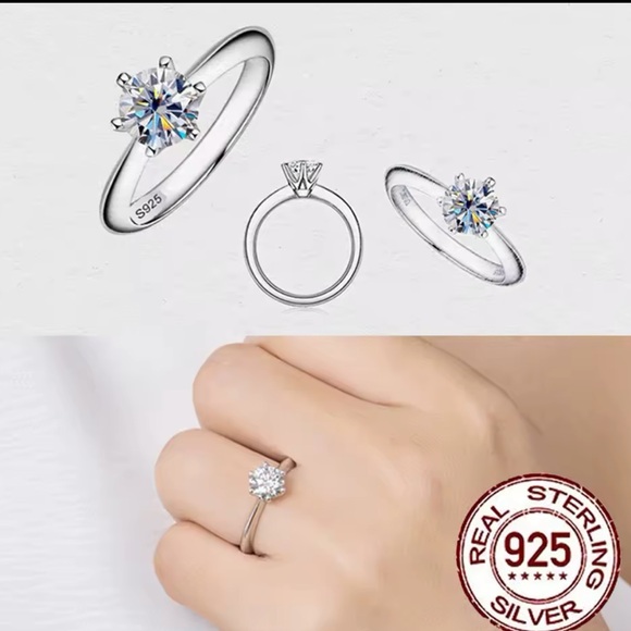 Stunning 925 Sterling Silver Classic Solitaire Engagement Ring - Picture 8 of 12